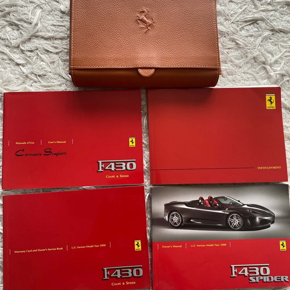 Ferrari F430 2006OEM Manuals & Schedoni Case Full SetUnused Warranty Book